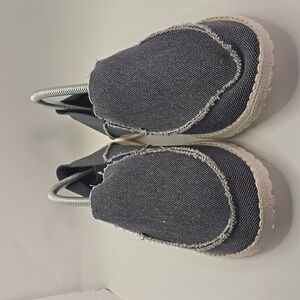 HOBIBEAR Mens Casual Canvas Loafers Shoes Comfortable Slip-on Boat Blue Sz 9 /42